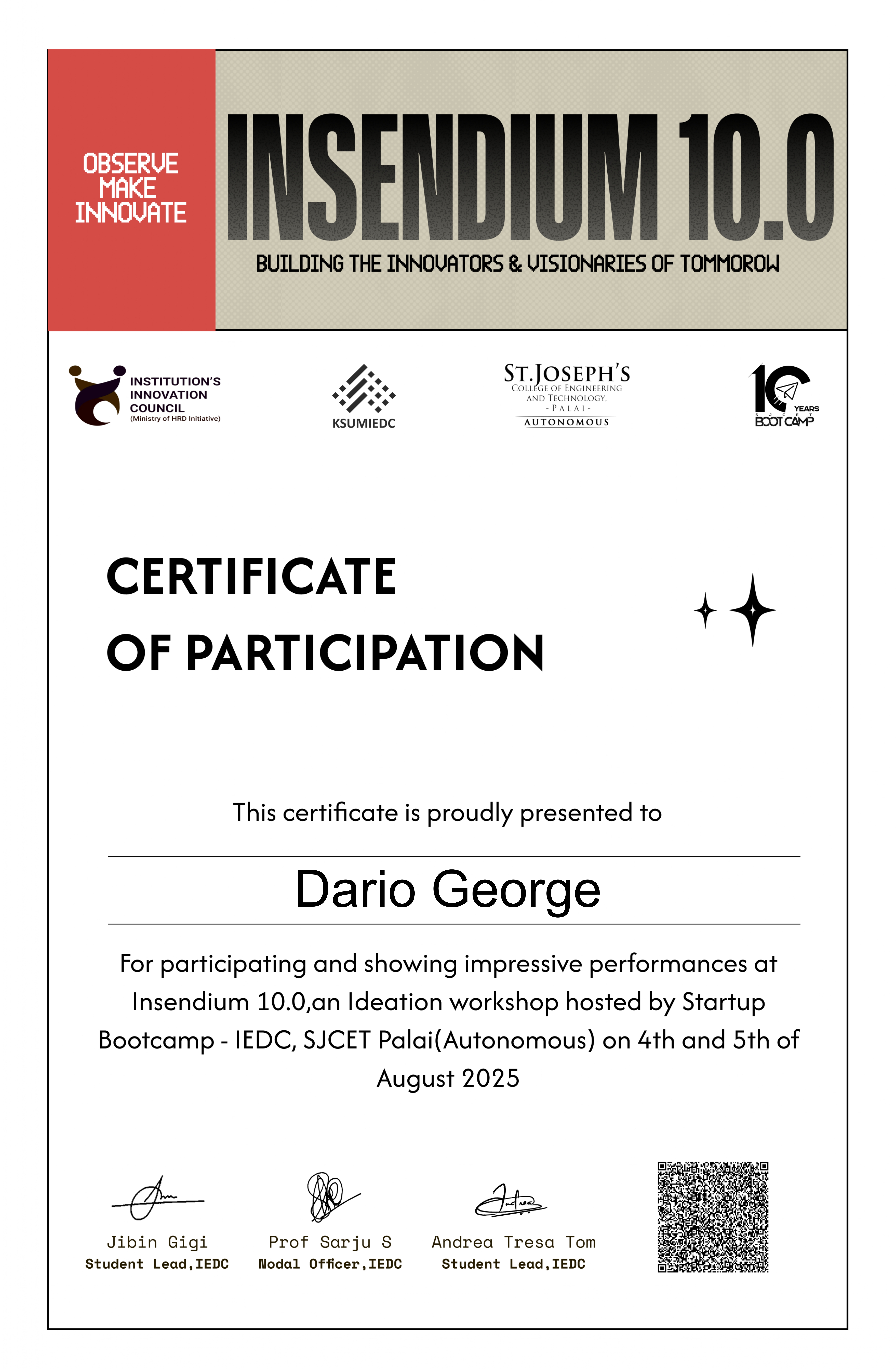 Insendium 10.0 Participant